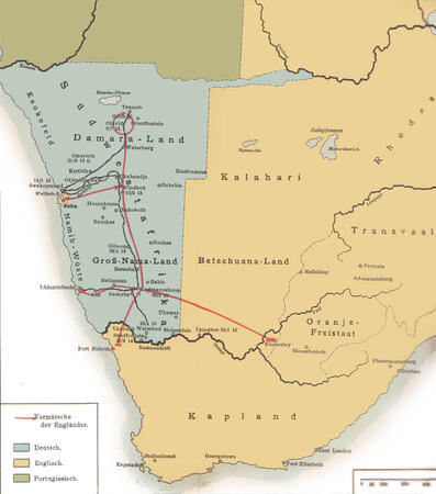 Map of the South-West Africa Campaign in 1915