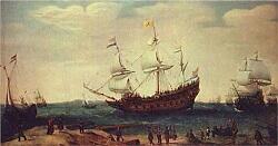 The Dutch Indiaman, the Nieuwe Haerlem, is wrecked in a storm in Table Bay