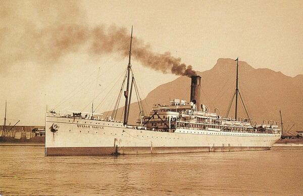 The 1st troop ship to set sail after the sinking of the SS Mendi