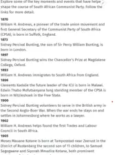 South African Communist Party Timeline 1870-1996