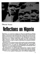 Editorial notes: Reflections on Nigeria