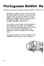 Portuguese soldier return to your country