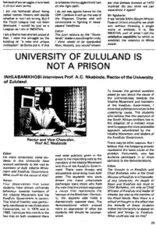 University of Zululand is not a prison