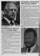 PW Botha announces new Black forum