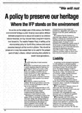 A policy to preserve our heritage: Where the IFP stands on the environment