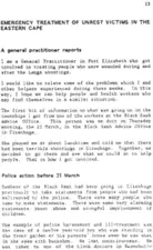Emergency treatment of unrest victims in the eastern Cape