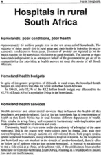 Hospitals in rural South Africa
