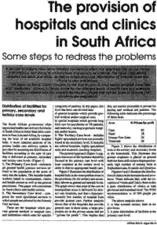 The provisions of hospitals and clinics in South Africa