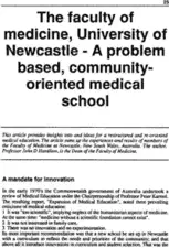 The Faculty of Medicine, University of Newcastle: A problem-based, community-orientated medical school