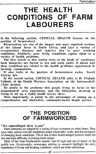 The health conditions of farm labourers