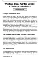 Western Cape Winter School: a challenge for the future