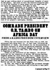 Comrade President OR Tambo on Africa Day