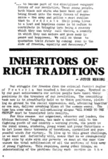 Inheritors of rich traditions