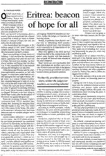 Eritrea: beacon of hope for all