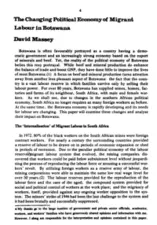 The changing political economy of migrant labour in Botswana