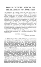 
Roman Catholic Bishops on the blasphemy of apartheid
