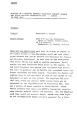 
Minutes of a meeting between President Kenneth Kaunda and South African Representatives: Lusaka, 25 June 1984
