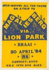 
AYCO invites all the youth on a trip to Magaliesberg Via Lion Park

