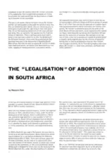 
The Legalisation of Abortion in South Africa
