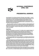 
Presidential Address to the Black Sash National Conference held at Natal Midlands, 1993
