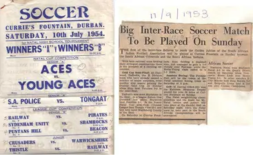 Big Inter-Race soccer match to be played on Sunday (SA Police vs Tongaat), 17 September, 1953