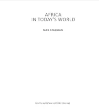 Africa in Today's World by Max Coleman