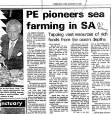 PE pioneers sea farming in SA 1987 - 1991