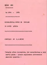Biographical notes on Indians in South Africa compiled by E.S. Reddy