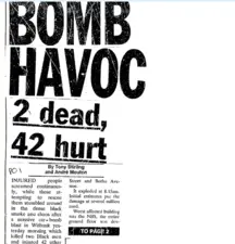 Bomb Havoc, 2 dead, 42 hurt, by Tony Stirling and Andre Mouton, The Citizen, 25 October 1988