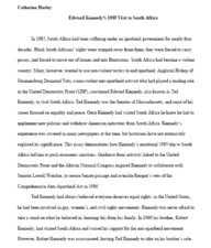 Edward Kennedy’s 1985 Visit to South Africa