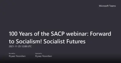 SAHO Webinar - Debating Socialist Lineages, 25 November 2021