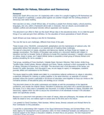Manifesto On Values, Education and Democracy  by Kader Asmal