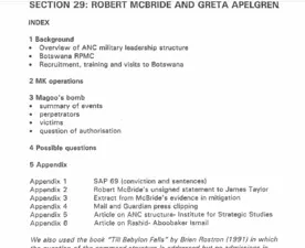 Section 29: Robert McBride and Greta Apelgren (amnesty hearing document)