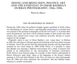 Seeing and Being Seen: Politics, Art and The Everyday in Omar Badsha's Durban Photography, 1960s - 1980s