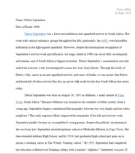 Biography of Dulcie September by Claire Albin