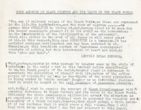 Some Aspects of Black Culture and Its Value in the Black World by Leopold Sedar Senghor
