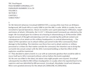 TRC Final Report, page number (original) 277, Paragraph numbers 51 to 50, Volume 6, Section 3, Chapter 2, subsection 7