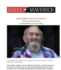 DENIS GOLDBERG 11 APRIL 1933-29 APRIL 2020 - The boy who would build a nation