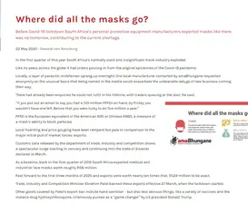 Where did all the masks go? by Dewald van Rensburg (22 May 2020)