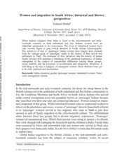 Women and migration in South Africa: historical and literary perspectives by Kalpana Hiralal