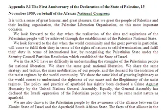 Appendix 5.1 The First Anniversary of the Declaration of the State of Palestine by Denis Goldberg
