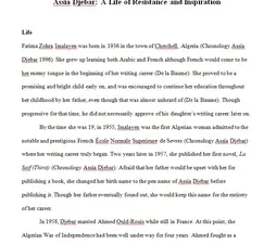 Assia Djebar: A Life of Resistance and Inspiration by Logan Landry