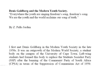 Chapter 2 Denis Goldberg and the Modern Youth Society by Z. Pallo Jordan