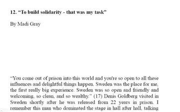 Chapter 9 "To build solidarity - that was my task" by Madi Gray