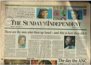 These are the men who blew up Sasol and this is how they did it, by Esther Waugh, Sunday Independent, 17 December 1995, Part 1