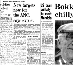 Power stations operation, New target now for ANC, says expert, Rand Daily Mail, 22 July 1981  