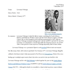 Biography of Lawrence Ndzanga by Sean Willson