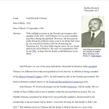 Biography of Saul Kholisile Ndzumo by Kaitlyn Moriarty
