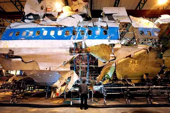 Nelson Mandela condemns the Lockerbie bombing, the first mass killing of Americans by terrorists