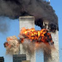 Twin Towers burning